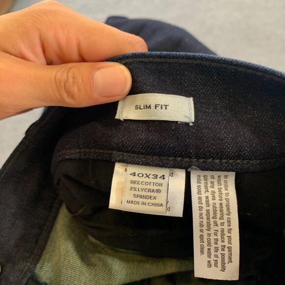 Joseph Abboud Jeans Mens 40 Blue Slim Fit Straight Stretch Cotton Dark Wash - Picture 6 of 11